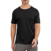 netdraw Men's Heavyweight Interlock Bamboo Viscose T-Shirt Buttery Soft Casual Basic Short Sleeve Dressy Cotton Shirt