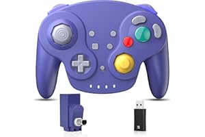 SAFFUN 2.4 GHz Wireless NGC Switch Online Controller, USB Receiver & GameCube Receiver, Compatible with GameCube/Switch NSO, Windows PC iOS Mac Raspberry Pi, Steam Deck (Rechargeable)(Plug and Play) Indigo