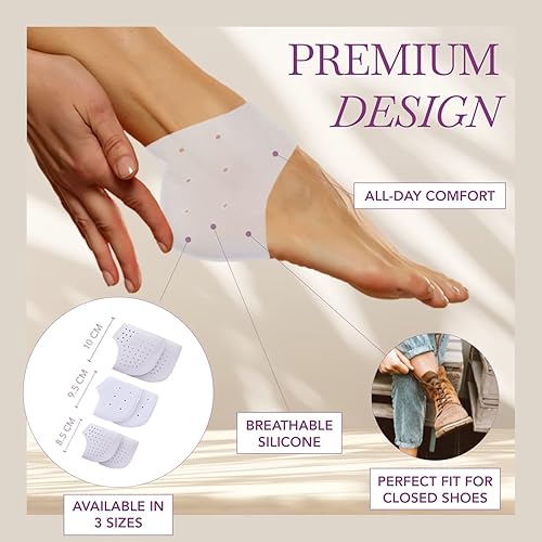 Ballotte Premium Silicone Heel Protectors for Shoes, Gel Heel Cups