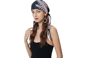 ZLYC Chemo Headwear Pre Tied Head Scarf Headwraps Lightweight Turban Beanie Cap for Women