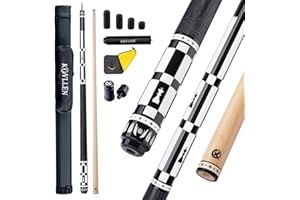 KONLLEN Maple Pool Cue Stick for Adults - Features Low Deflection Shaft, Titanium Alloy 3/8x8 Joint, and 12mm Tip