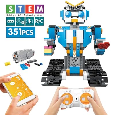 Mould King Remote Controlled Building Block Dinosaur,Building Blocks Assembly Electronic Dinosaur Robot Walking Dinosaur Toys for Boys Girls Age of 6,7,8,9-14 Year Old (Blue)