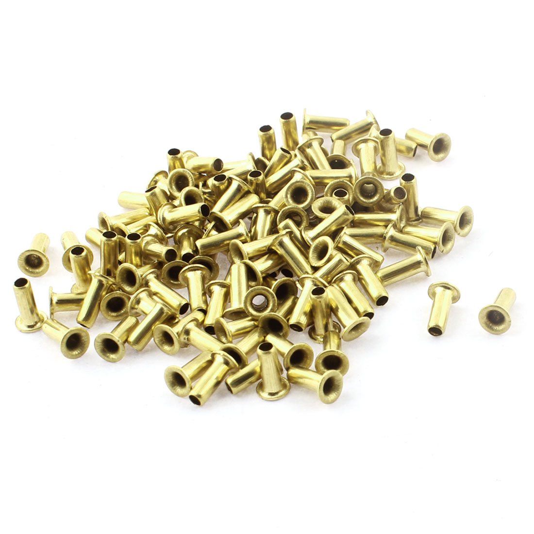 uxcell a15122300ux0099 Hollow Rivets M3 x 8Mm Copper Hollow Rivets Circuit Board PCB Via Vias Nails 120Pcs