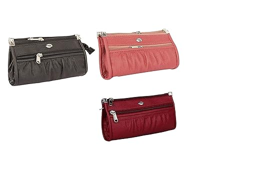 Kavis Quality PU Leather Womens and Girls Wallet Clutch Purse Handbag Combo 3