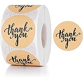 WOYAOBD 500Pcs Thank You Stickers for Packaging, 1.5 Inch Self-Adhesive Envelope Sticker for Small Business, Gifts, Weddings, Party, Boutiques, Label Stickers