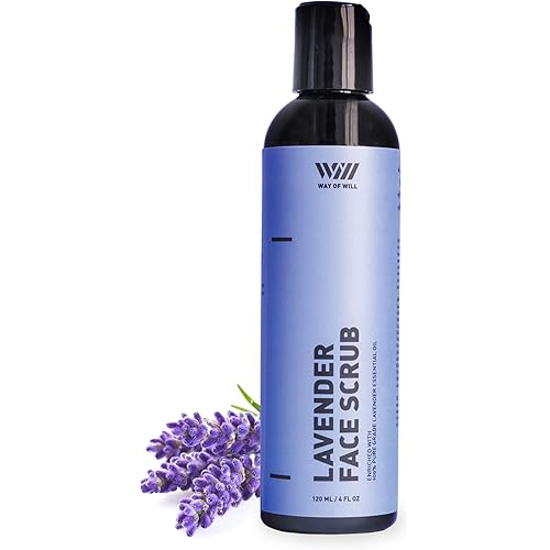 Lavender Face Scrub, Face Exfoliator with Lavender Essential Oil and Jojoba Beads, Exfoliates Skin and Calms Mind, Facial Scrubs for Women and Men, For All Skin Types, 120 mL - Way of Will