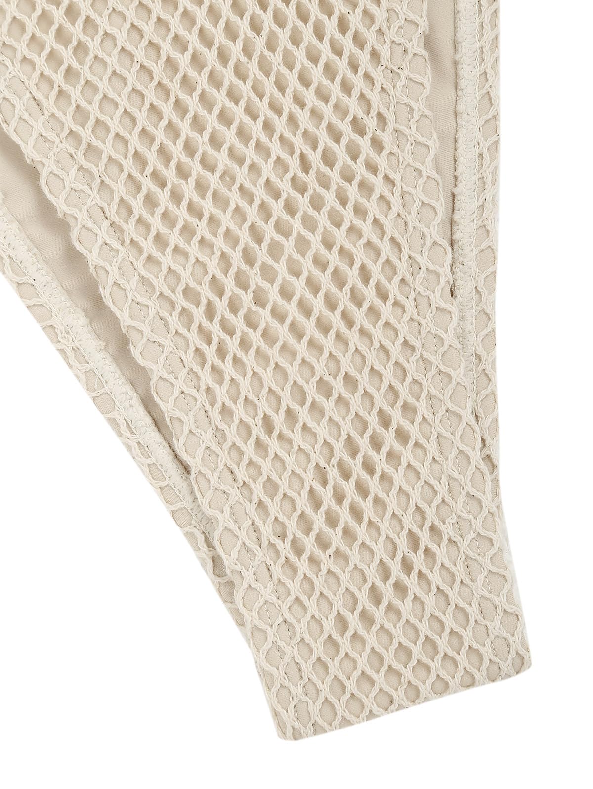 ZAFUL Women's Triangle Bikini Multiway Fishnet Tie Side Bandeau Halter String Bikini Set Two Piece Swimsuit Bathing Suits (1-Light Coffee, S) - Image 5