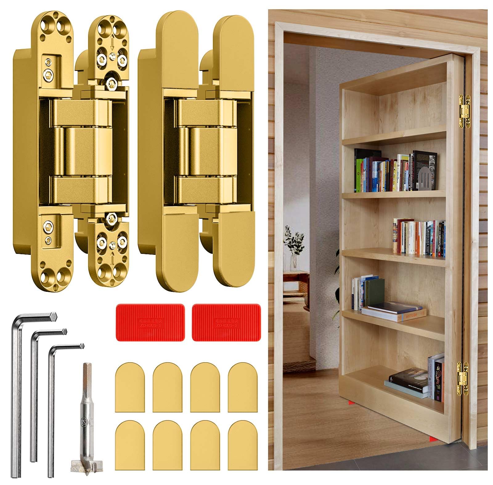 Loodmeo 6inch Hidden Door Hinges Invisible Hinges