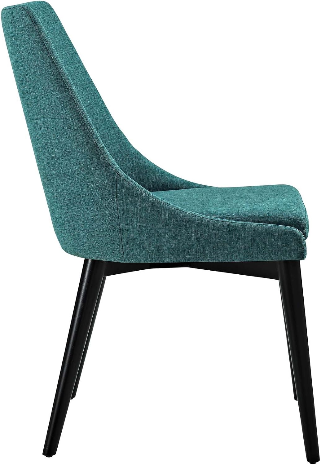 Modway Viscount Mid-Century Modern Upholstered Fabric Kitchen and Dining Room Chair in Teal - Chairs