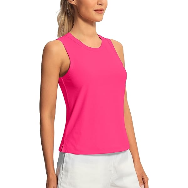KKJ - Playera Sin Mangas Para Mujer, Cuello Redondo, Acanalada, Color