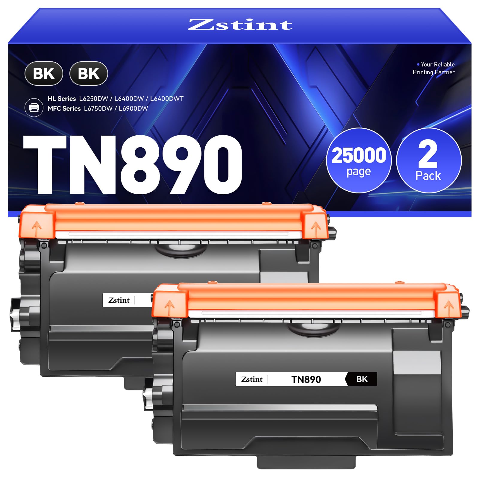 TN890 Toner Cartridge Ultra High Yield Black 2-Pack