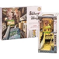 Rolife LED Book Nook Kit-Decorative Bookend Stand-3D Wooden Puzzle for Adults-Bookshelf Insert Booknook-Room Decor for Teen G