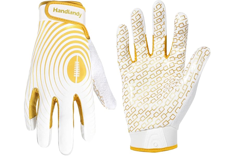 HANDLANDY Youth Football Gloves, Kids Sticky Receiver Gloves,Super Grip Football Glove Best Gift for Boys,Girls
