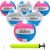 Xcello Sports Volleyball with Pump Pink/Blue, Grey/Blue