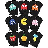 Group Halloween Costume Shirts Retro Arcade Video Games T-Shirt Funny Family Halloween Matching Shirts Multi