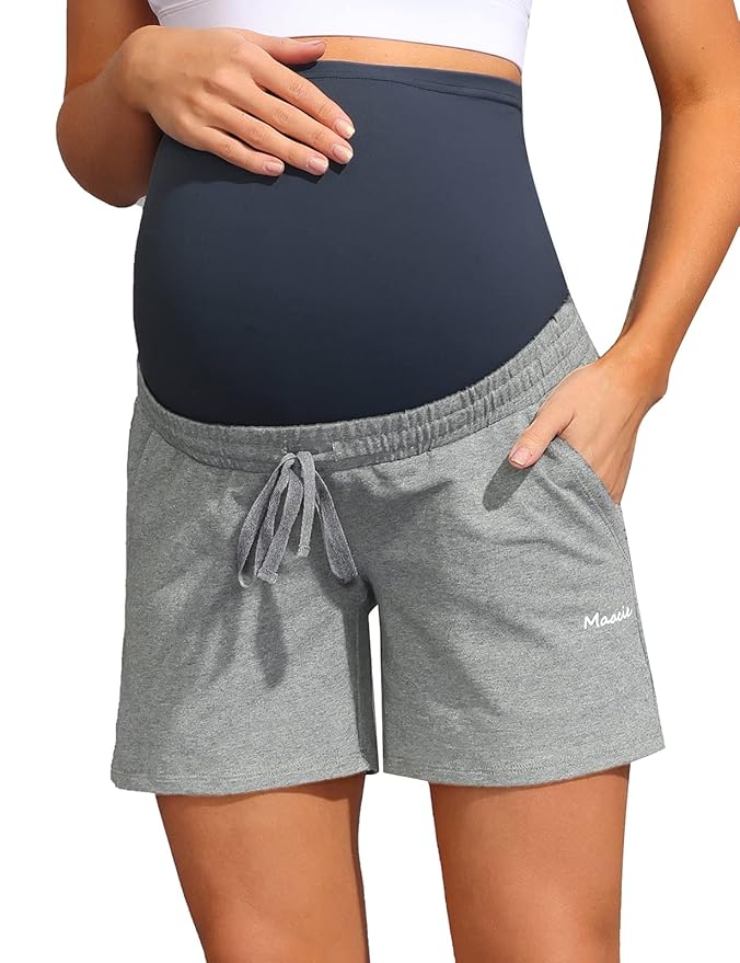 Buy Women Maternity Summer Beach Active Shorts with Drawstring Light