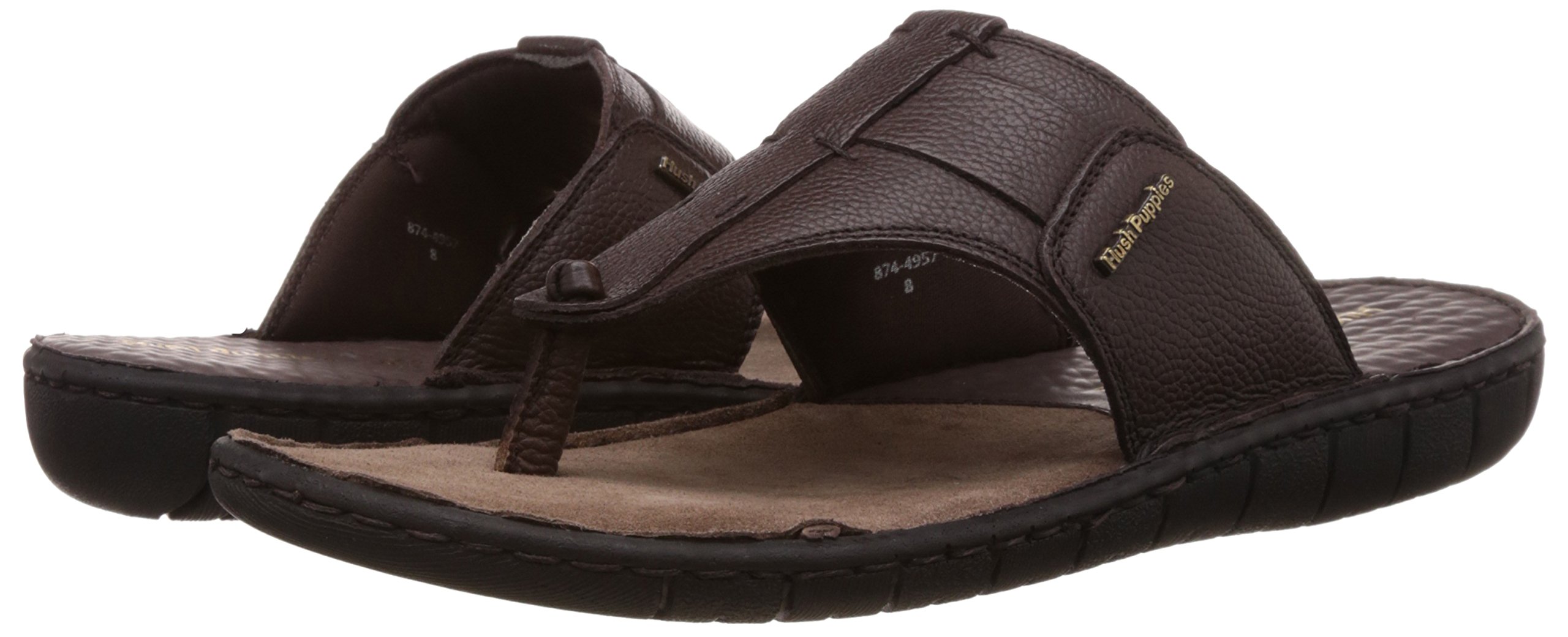 hush puppies men's rebound leather flip flops thong sandals