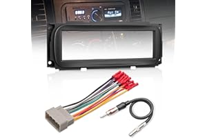 NuIth Single DIN Radio Dash Kit W/Radio Wiring Antenna Adapter for Select 2002-2007 Chrysler/Dodge/Jeep, Single Din Radio Mou