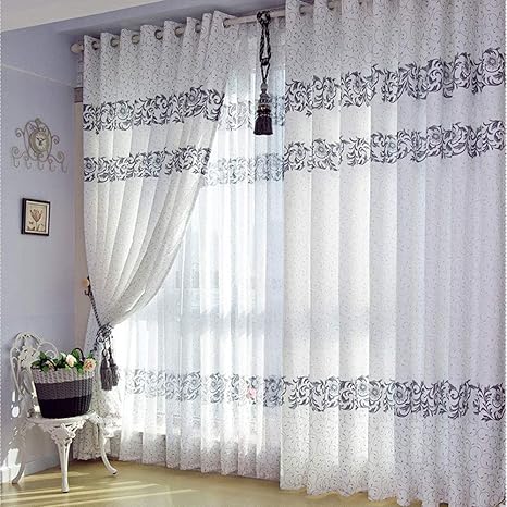 Mengxiang Simple European Curtains Half Blackout Curtains Living