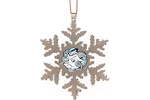COLLEGIATE PULSE North Carolina Tar Heels Rameses Snowflake Christmas Ornament