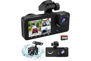 PRILOTTE Dash Cam Front and Rear Inside, 4K Full HD Dash Camera for Cars,Car Camera 170 Wide Angle with 2.0" LCD Display IR Night Vision,Loop Recording, Parking Mode, G-Sensor,Support 32 GB Max
