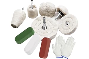 Tnisesm 10Pcs Buffing Wheel Kits,Polishing Wheels Buffing Pads for Drill for Metal Aluminum,Stainless Steel, Chrome, Jewelry, Wood, Plastic, Ceramic, Glass,etc