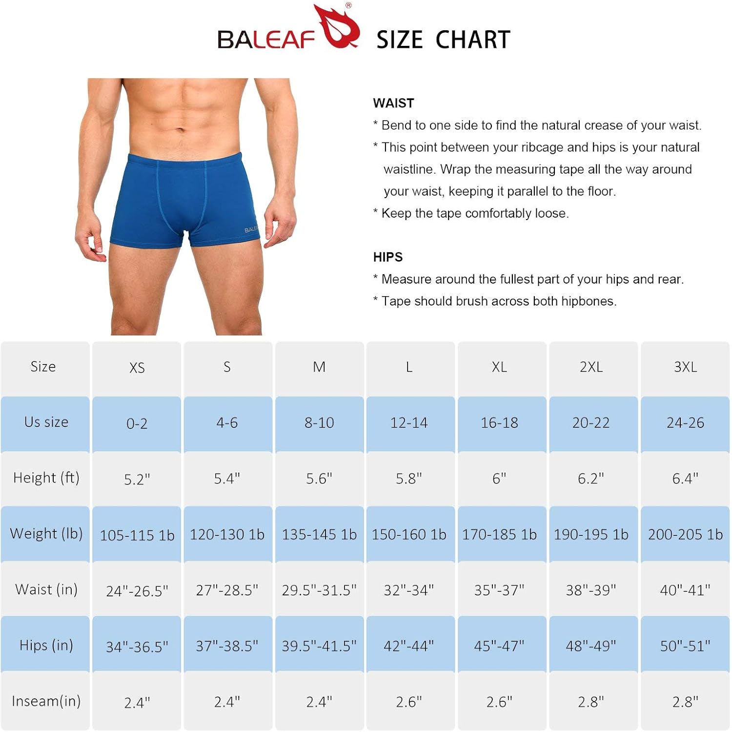 BALEAF Men's Athletic Swim Jammers PBT Durable Square Leg Briefs Training Swimsuit: Clothing