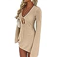 ANRABESS Beach Cover Ups for Women Crochet Swimsuit Bathing Suit Swimwear Bikini Mesh Knit Dress 2025 Summer Vacation Outfits