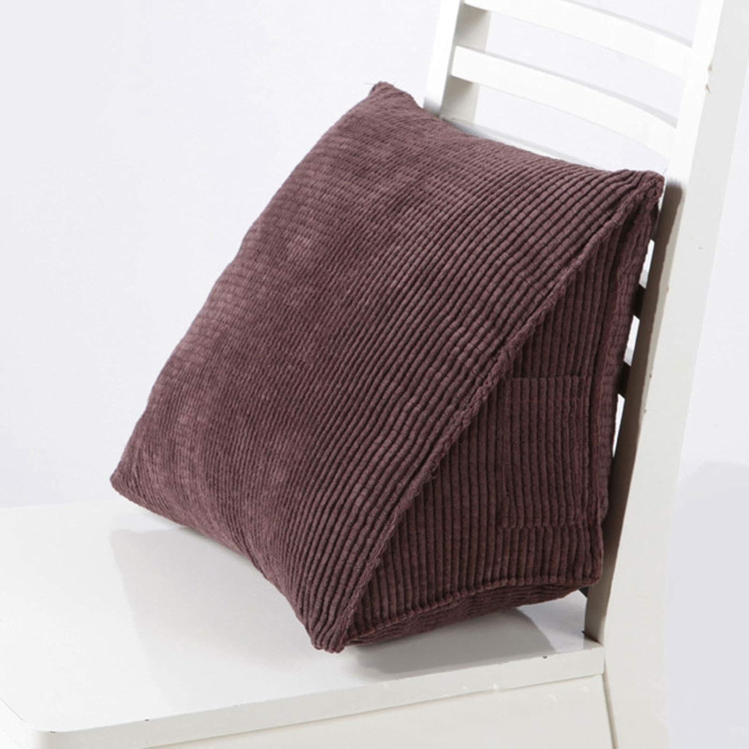Nutteri Triangle Back Cushion Corduroy Wedge Soft Reading Pillow Backrest Positioning Support Pillows for Office Home Bed Sofa Chair (Coffee, 15.7×14.2×7.9 inch): Kitchen & Dining