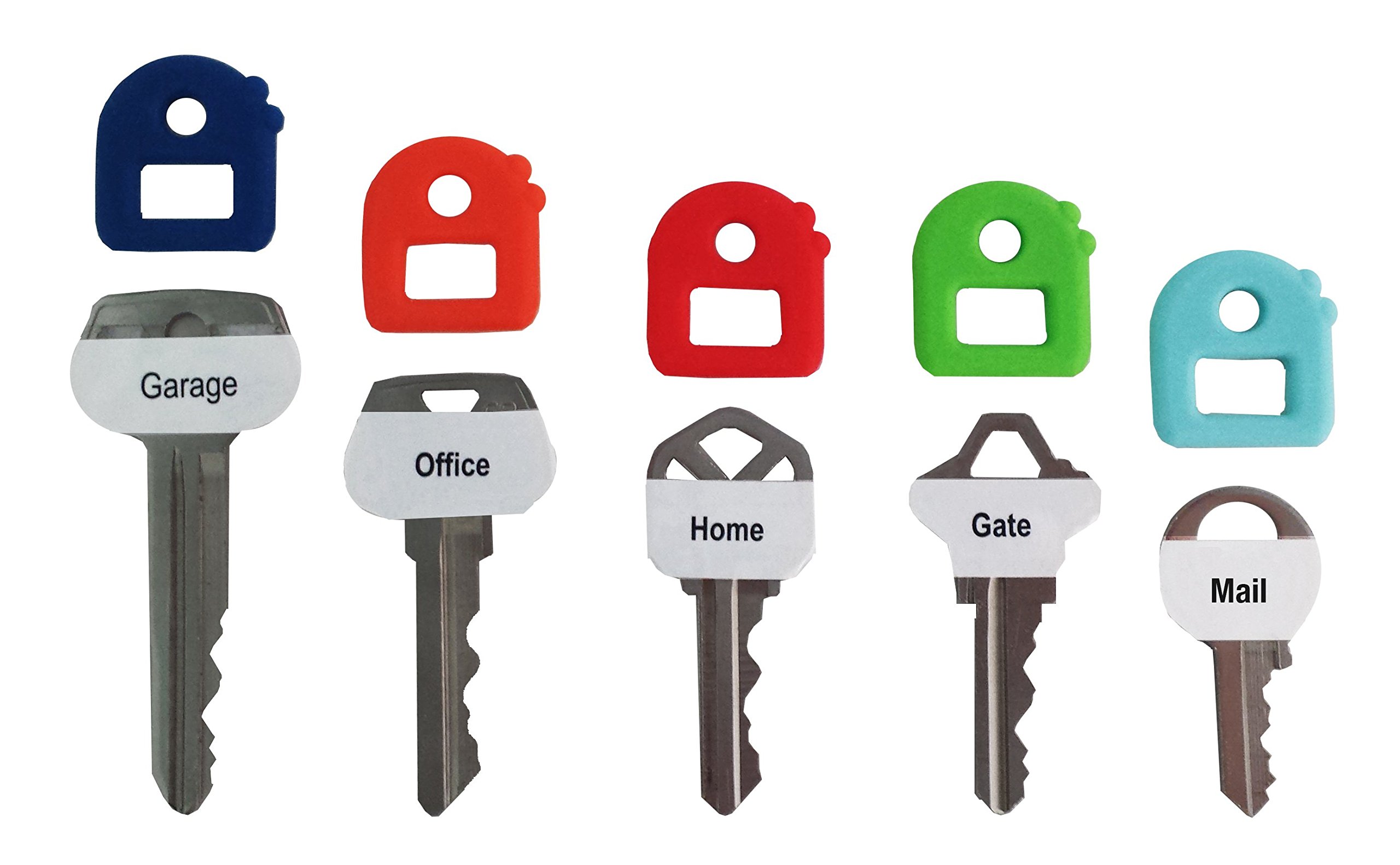 Key Caps Tags Stretchy 2in1 Key Cap AND Tag 8 Pack Dark Blue