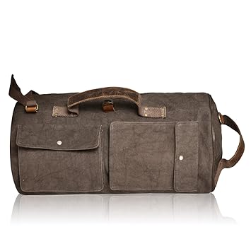 Golden Riders Unisex Canvas/Leather Vintage Brown Travel Duffel Bag