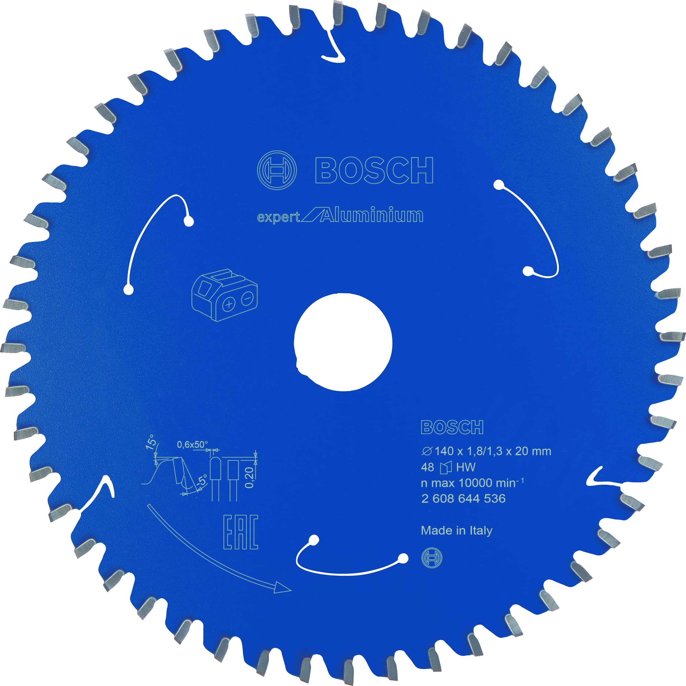 Bosch Professional Circular Saw Blade Expert (for Aluminium, 140 x 20 x 1.8 mm, 48 teeth; Accessories: Cordless Circular Saw)
