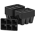Gardzen 120 Pack 6-Cell Seed Starting Tray for Seedlings, Plant Starter Trays with Drainage Holes for Seed Germination, 5.4x3.7 inches, Black