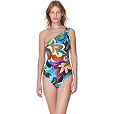 Gottex Porto One Shoulder One Piece - U Wire Insert, Built-in Soft Cups, Front and Back Lining, Classic Bottom Coverage