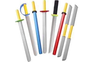 MLCNLES Foam Swords for Kids - 17 Inch Sword Weapons Toy 8 Pack Warrior Knight Pretend Play Set Prince Party Supplies Gift Toys Boys & Girls