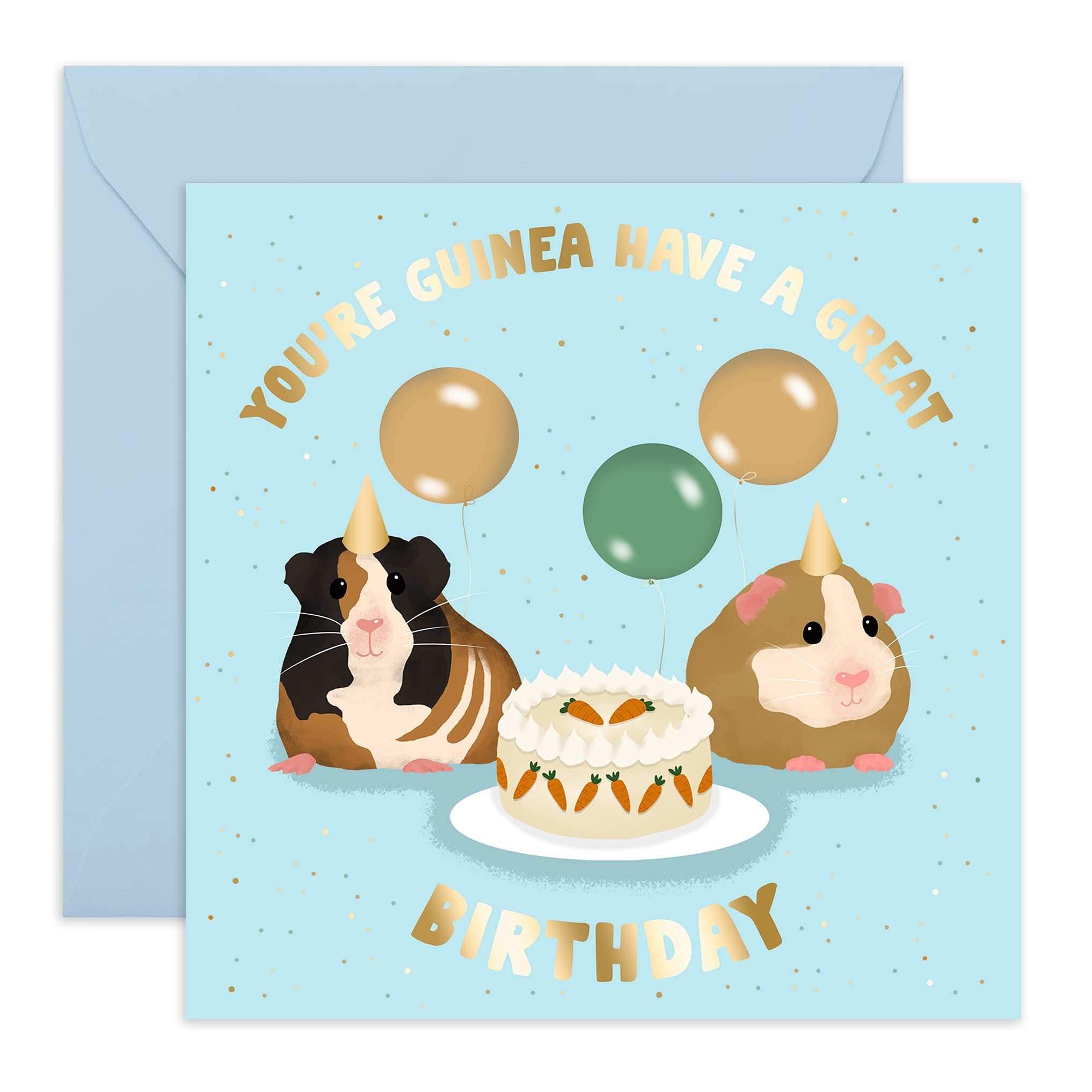Central 23 - Birthday Card for Women - Funny Birthday Card - 'You're Guinea Have a Great Birthday' - Cute Fun Design for Him Her - Guinea Pig Themed Card - Comes with Sweet Stickers