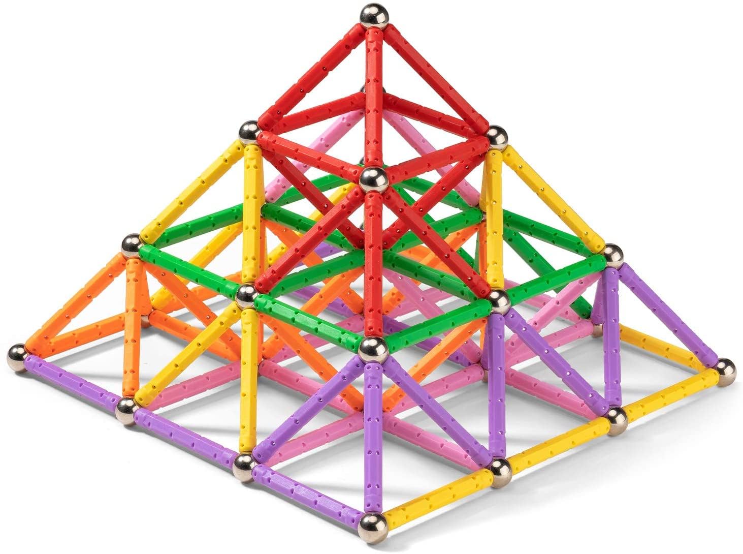 34Pieces Magnetic Building Blocks, Educational 3D Puzzle Stacking Toy Set for Children and Adults, Non-Toxic