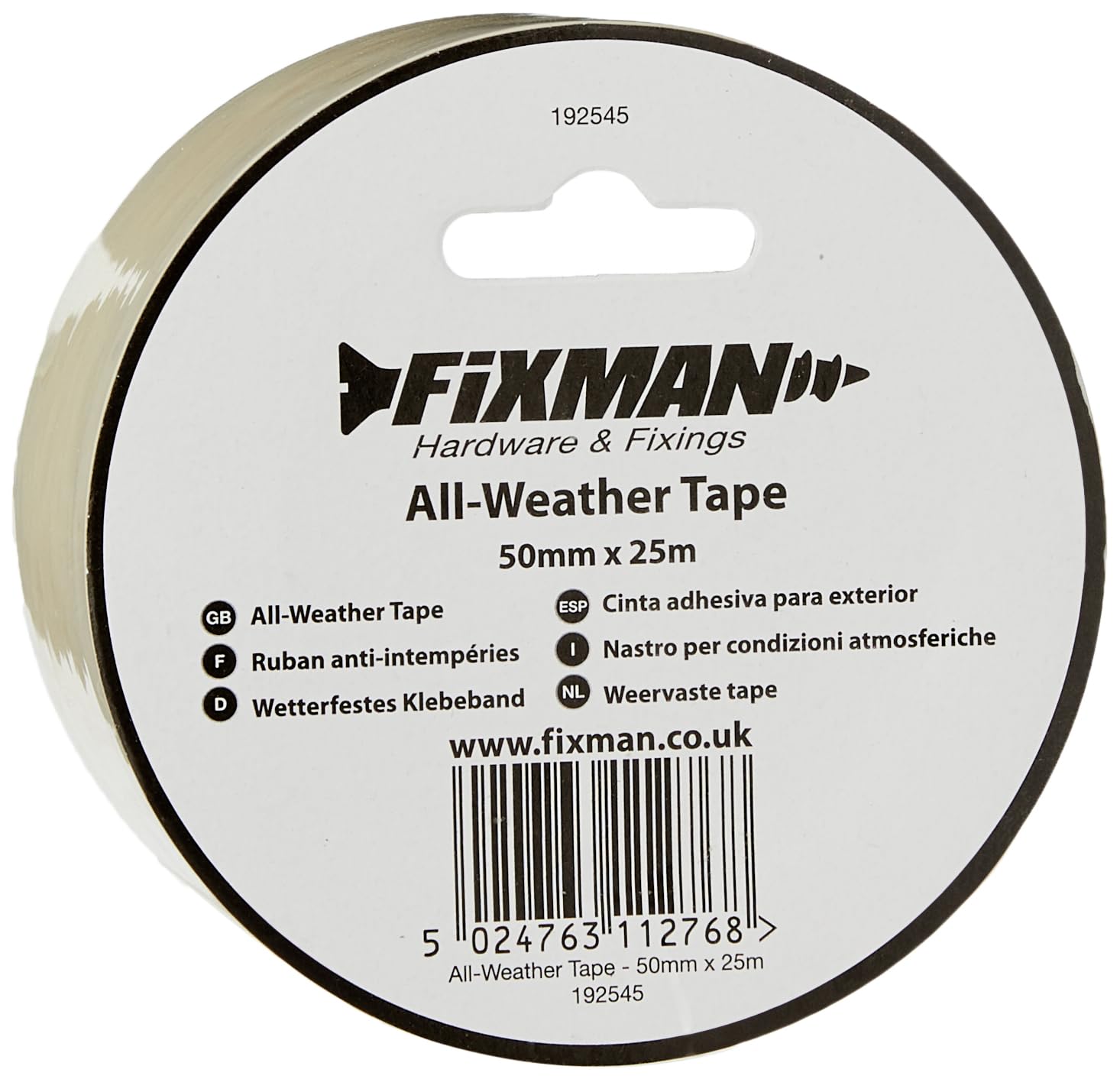 Fixman 192545 All-Weather Tape 50 mm x 25m