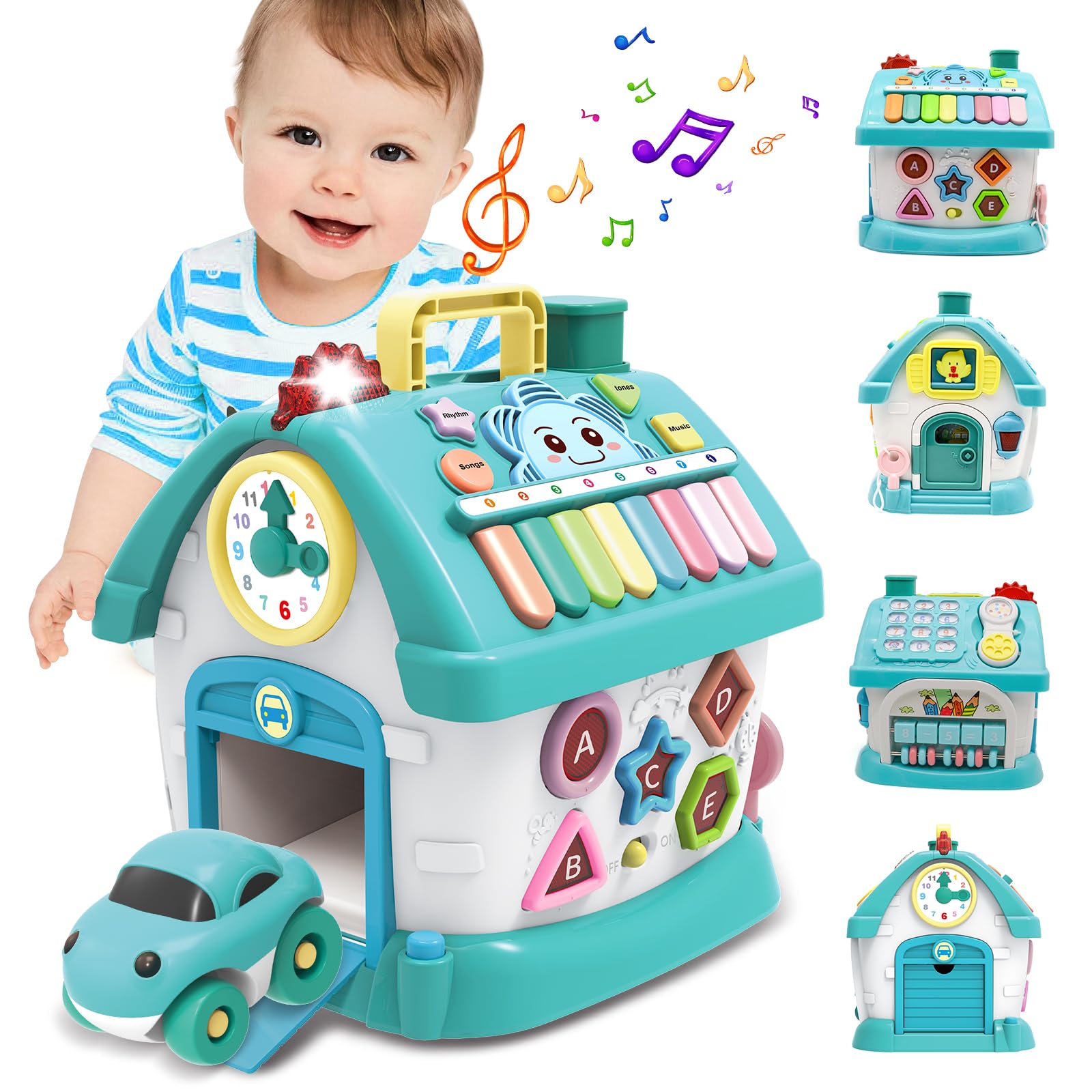 Ming You Toys for 1 Year Old Boys Gifts, 8 in 1 Functional Musical House Educational Baby Toys 12-18 Months Montessori Toy for One Year Old Boy Birthday Gifts Image