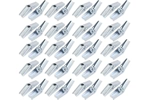Aexit 1/4" Dia Screws & Bolts Female Thread Spring Loaded Hollow Wall Anchor Toggle Wing Expansion Bolts Nut 40pcs