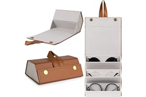 VACONICO Sunglasses Travel Case,Foldable Eyeglasses Case, Portable Multiple Glasses Case for Women Men Girls