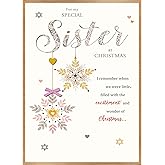 HEJOYN Sister Christmas Card, Merry Christmas Card & Gifts for Sister, Xmas Cards for Sisters