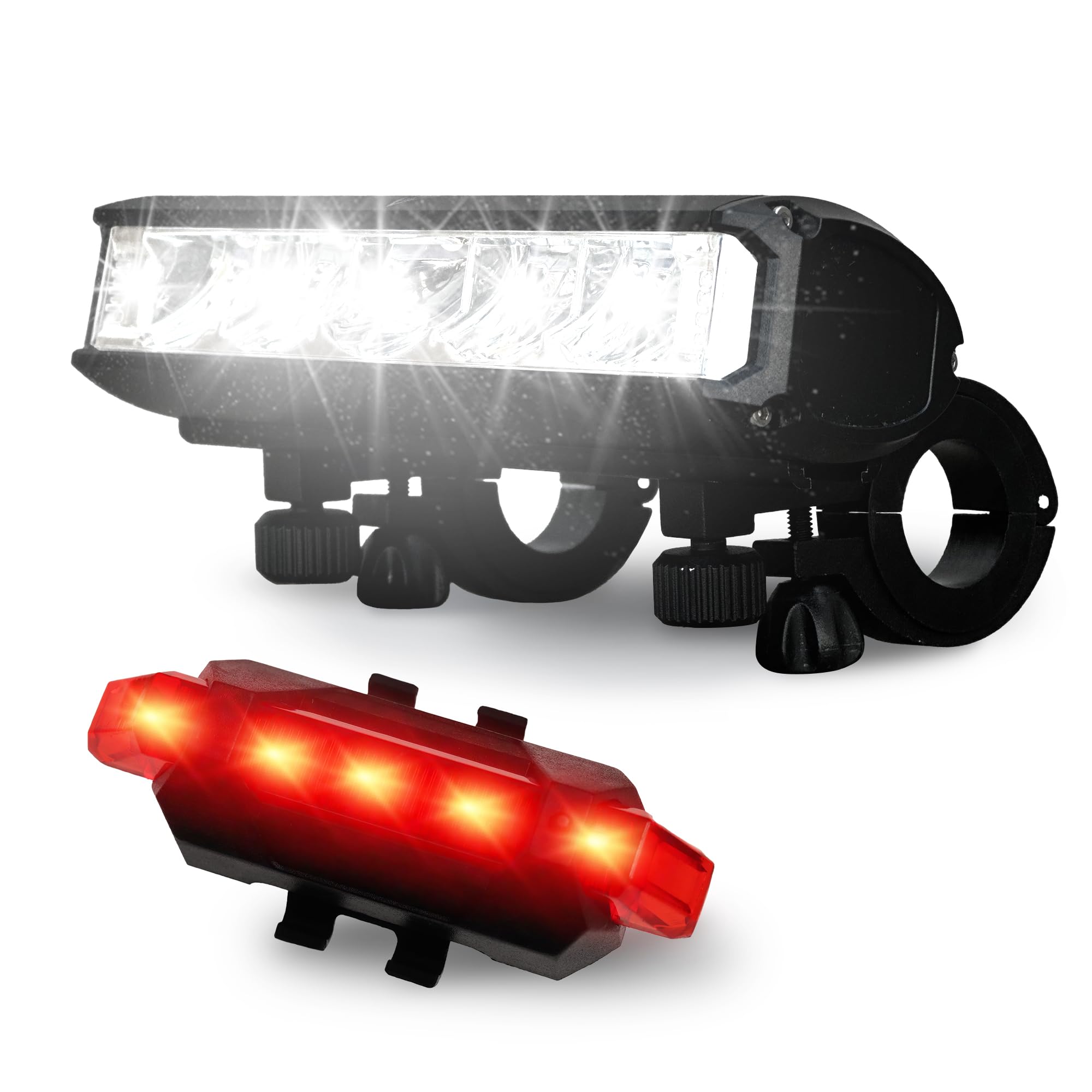 GREENLANCE Ultra-Bright Bike Lights Front and Back Set - 1400 Lumens LED Bicycle Lights with Wide Beam, 5 Modes, IPX4 Waterproof - USB-C Rechargeable Front & Rear for Night Cycling (EOS 620)