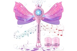 Chridark Bubble Wands for Kids Girls - Light Up Thrilling LED & Sound Effect, Outdoor Party Birthday Bubble Machine Toys for Toddlers, Gift for Girls Age 3 4 5 6 7 8 Year Old