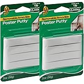 Duck Brand Reusable and Removable Poster Putty for Mounting (1436912), White, 2 oz - Pack of 2
