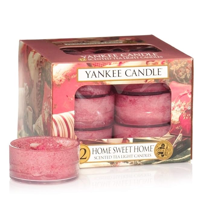 Yankee Candle Tea Light Scented Candles, Home Sweet Home, Pack of 12