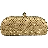 Boutique De FGG Women's Crystal Clutch Evening Bag Bride Handbags for Wedding Party Diamond Rhinestone Clutch Purse,Mini,Mini