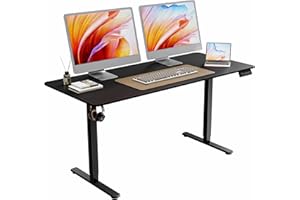ERGOMAKER 63x27.5inch(160x70cm) Electric Standing Desk Adjustable Height, Electric Stand Up Computer Desk Ergonomic Sit Stand