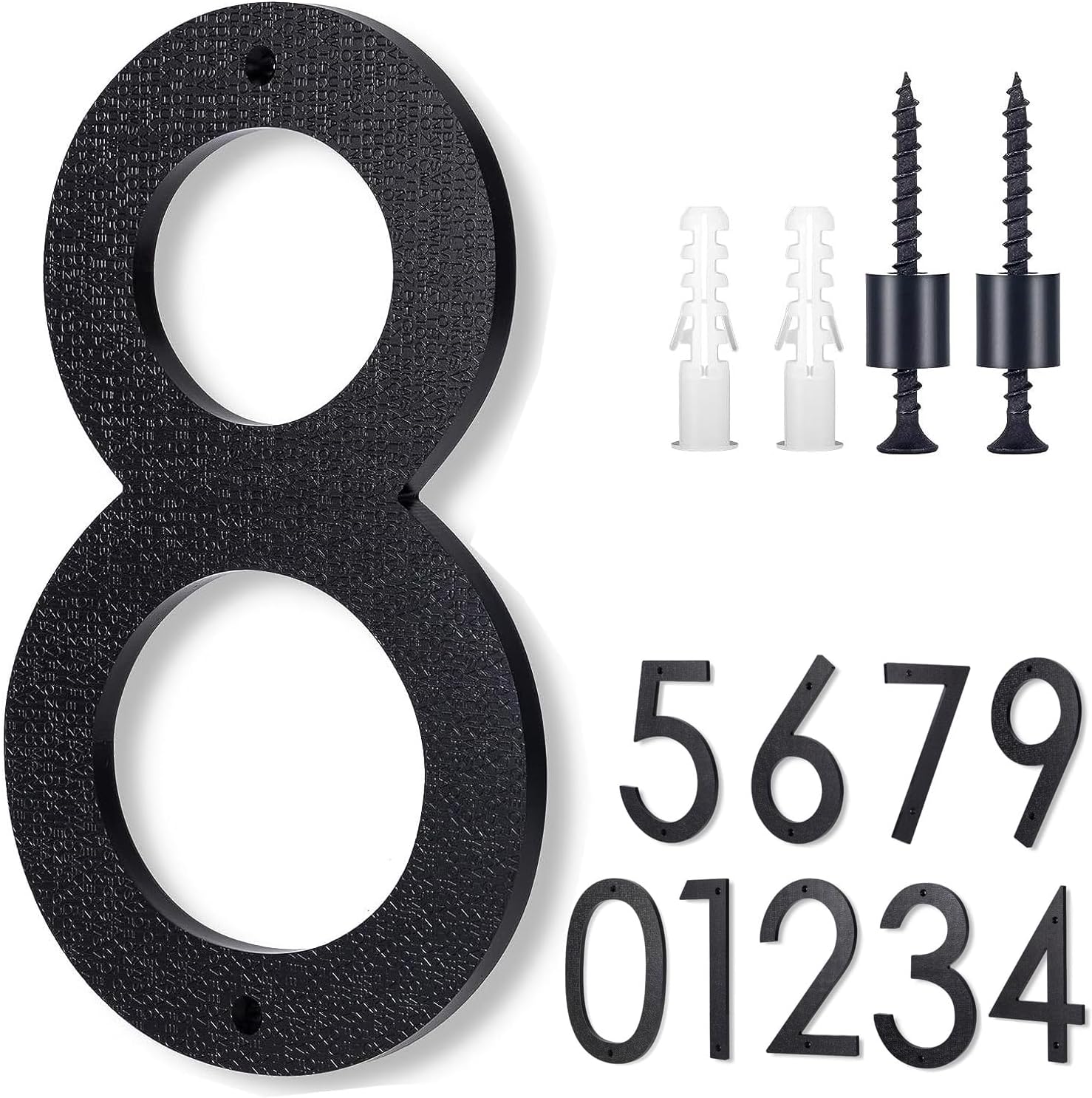 Address Signs - 8 Inch Large House Numbers,Floating House Numbers, Big Modern House Numbers, Garden Door Address Numbers for House, 911 Visibility Signage (8)