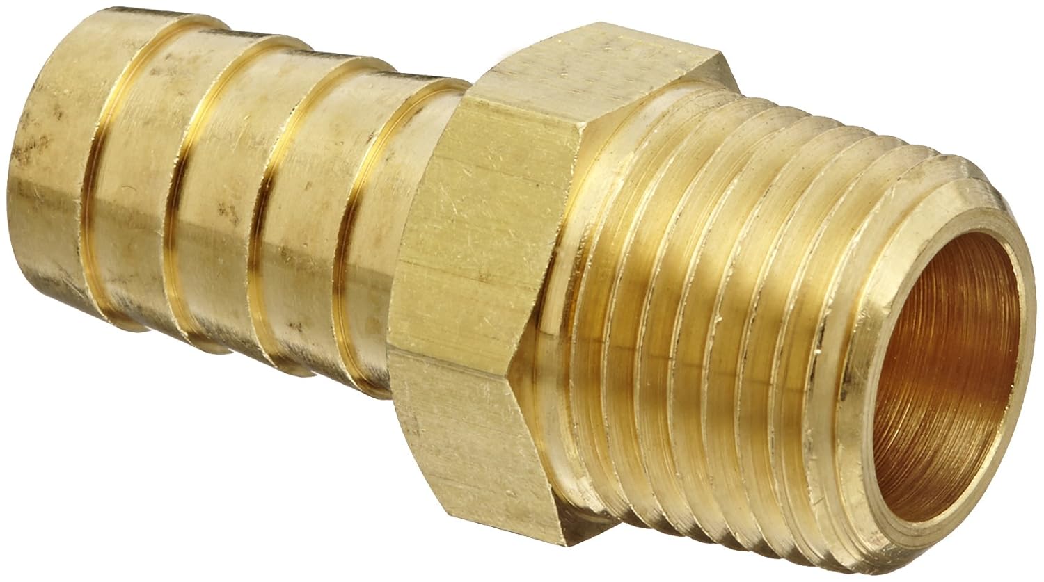 EATON Weatherhead 10510B108 Male Pipe Fitting, CA360 Brass, 5/8" Hose